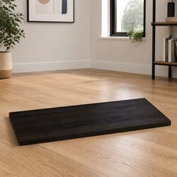 Dimensions of 80x60x2 cm Solid Oak Table Top—Dark Brown