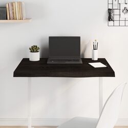 Solid Oak Wood Tabletop, Dark Brown, 100x40x2 cm Size