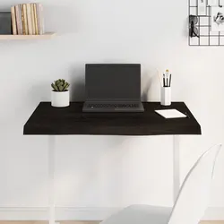 Solid Oak Wood Tabletop, Dark Brown, 100x40x2 cm Size