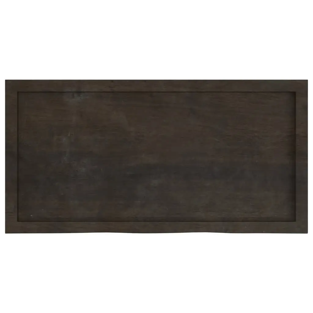 Table Top for Home or Commercial Use Solid Oak Wood Dark Brown 100x50x6 cm Handcrafted Treated Surface
