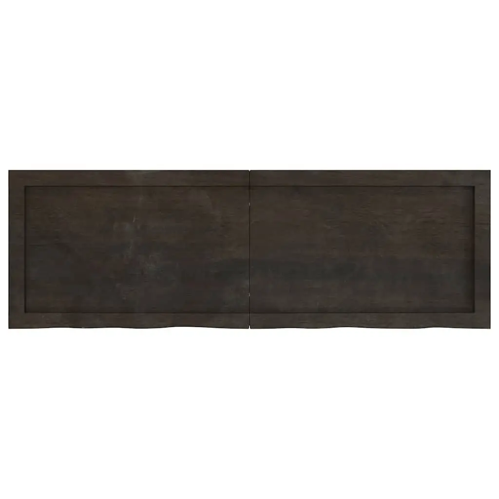 Solid Oak Wood Table Top 120x40cm Dark Brown Treated Wooden Replacement Board