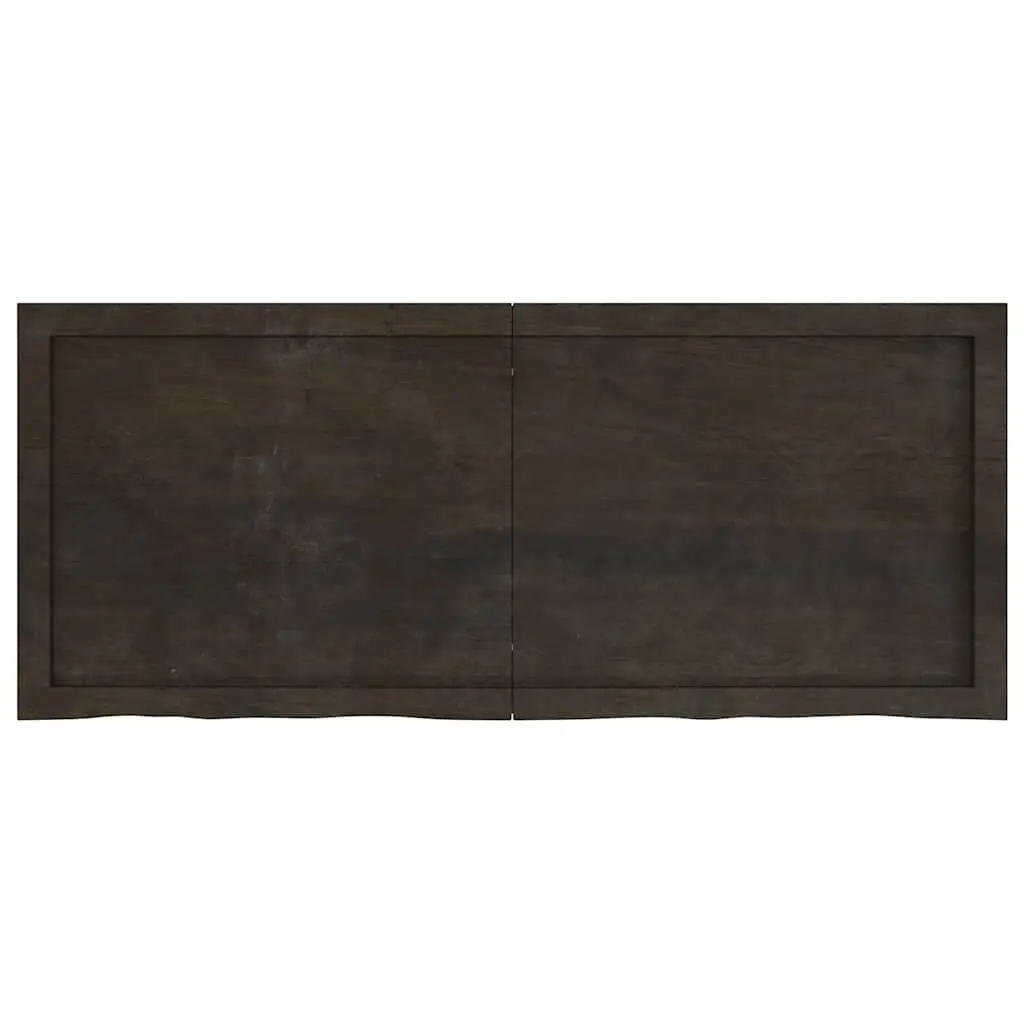 Solid Oak Wood Table Top for Home and Commercial Use 120x50cm Dark Brown