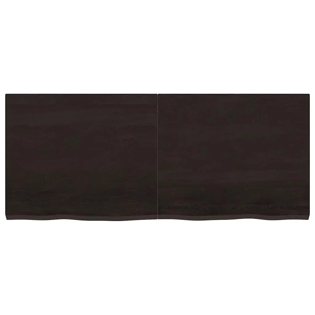 Solid Oak Wood Table Top for Home and Commercial Use 120x50cm Dark Brown