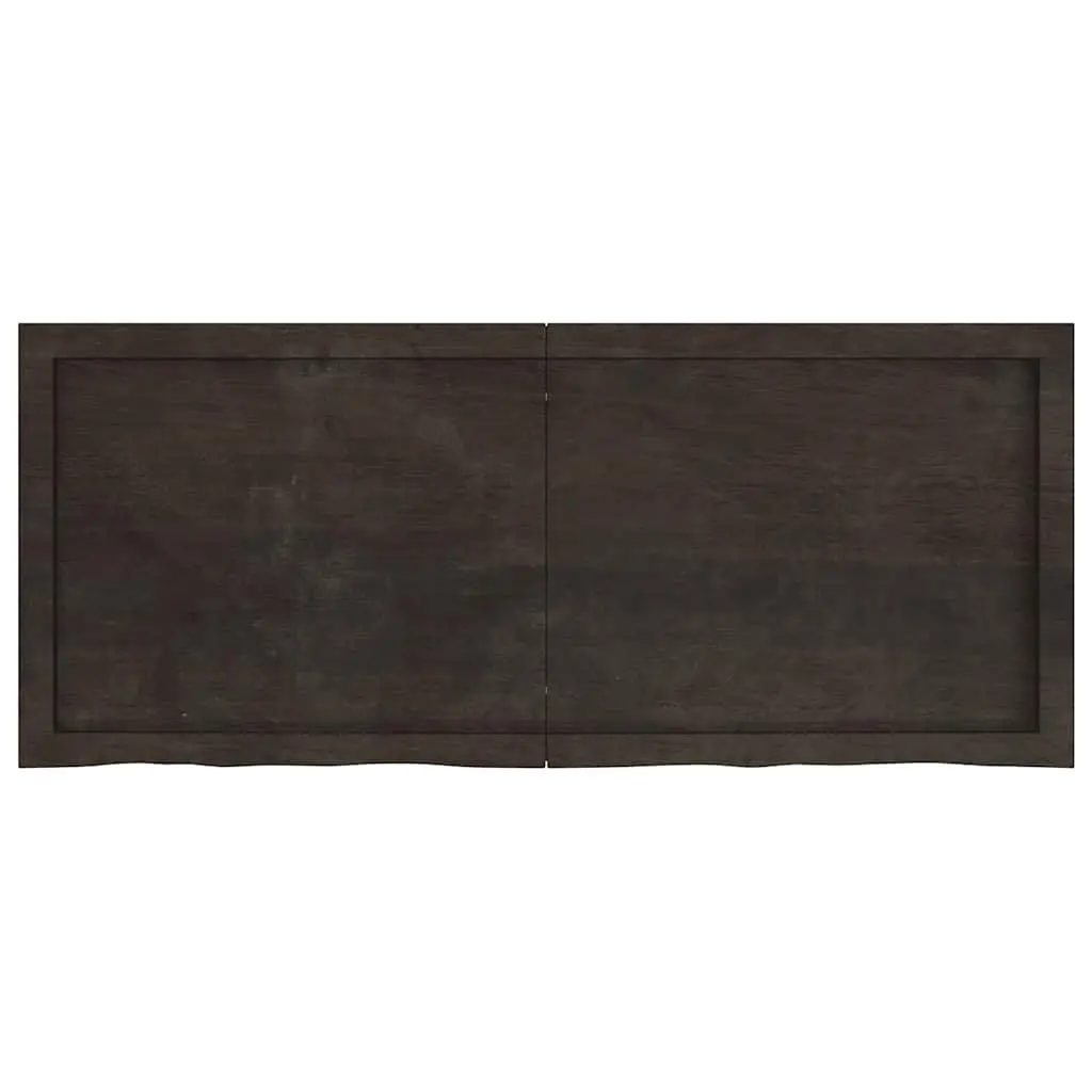 Solid Oak Wood Table Top 120x50cm Dark Brown Treated Replacement Board Folding