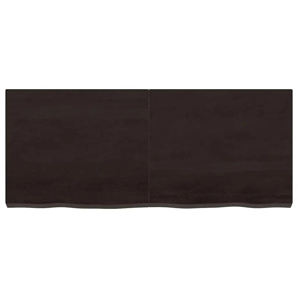 Solid Oak Wood Table Top 120x50cm Dark Brown Treated Replacement Board Folding