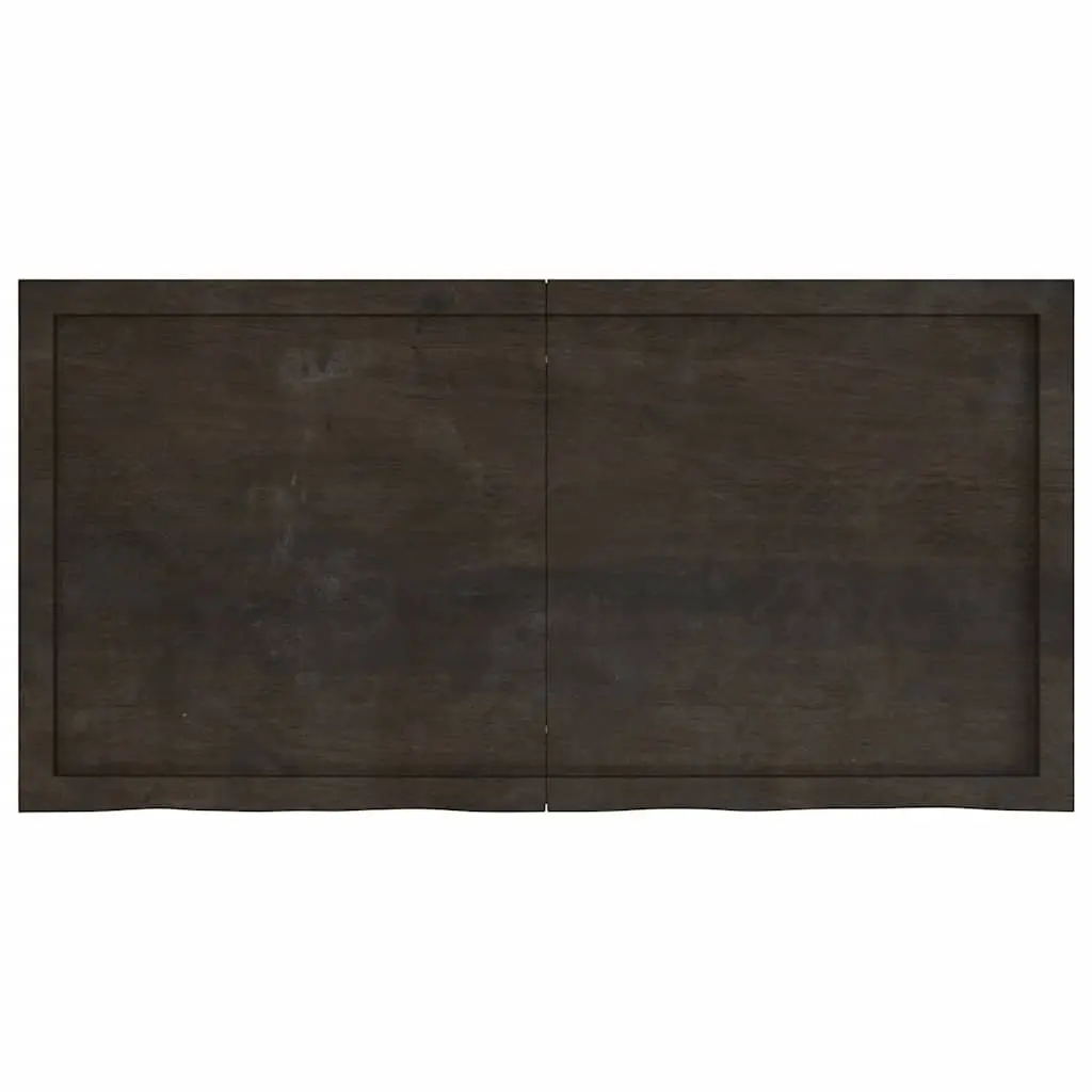 Solid Oak Wood Table Top Replacement 120x60cm Dark Brown