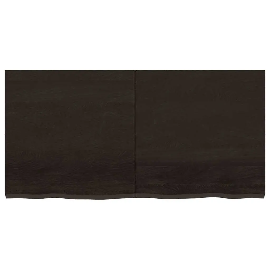 Solid Oak Wood Table Top Replacement 120x60cm Dark Brown