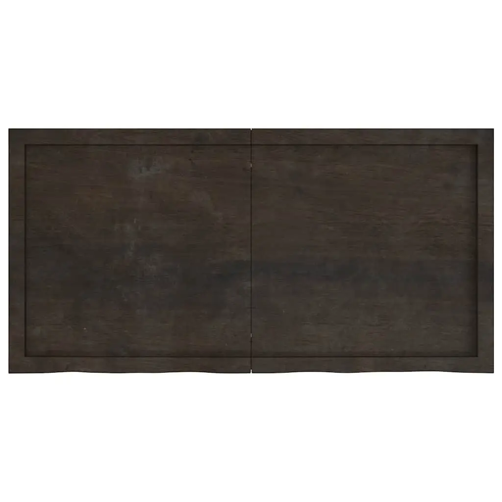 Solid Oak Wood Table Top Dark Brown 120x60cm Folding Replacement Board Live Edge