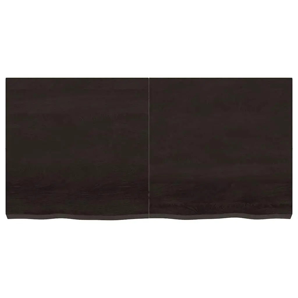 Solid Oak Wood Table Top Dark Brown 120x60cm Folding Replacement Board Live Edge