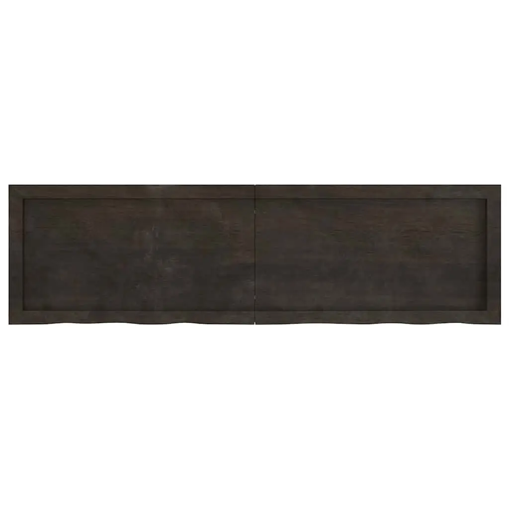 Solid Oak Wood Table Top 140x40cm Dark Brown Treated Wooden Tabletop Replacement