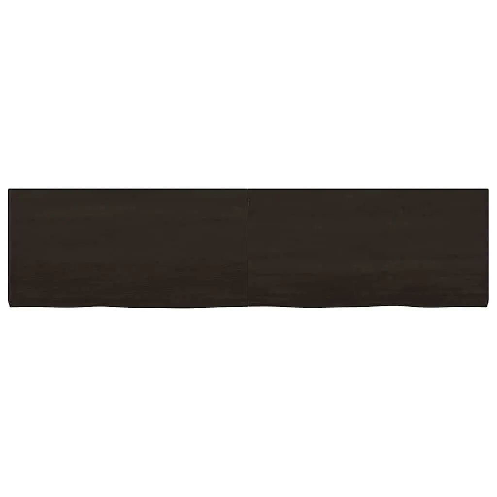 Solid Oak Table Top Dark Brown 160x40cm