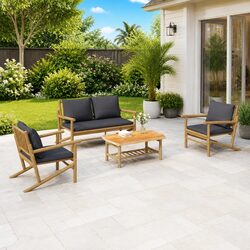 Specifications of 4-Piece Bamboo Garden Lounge Set