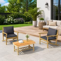 3 Piece Bamboo Outdoor Lounge Set Specifications