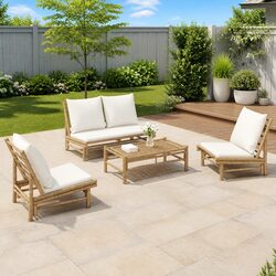 4-Piece Bamboo Garden Lounge Set Specifications