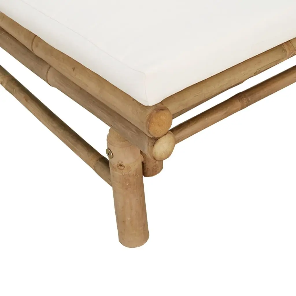 ModularBamboo5PieceOutdoorLoungeSetwithCushionsforGardenPatioBrown