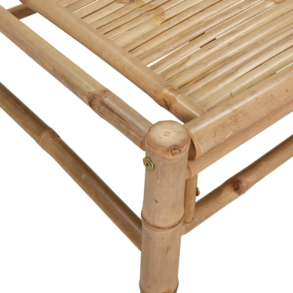 ModularBamboo5PieceOutdoorLoungeSetwithCushionsforGardenPatioBrown