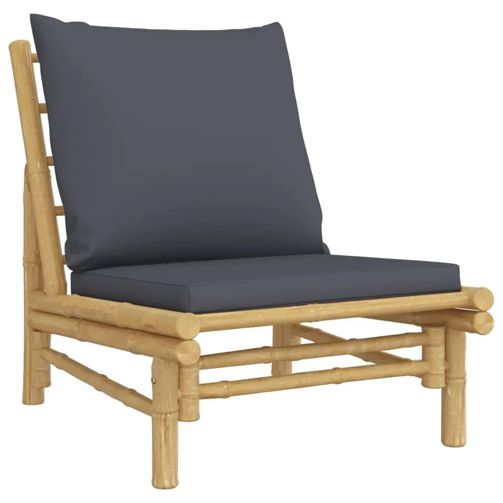 5 Piece Bamboo Garden Lounge Set Outdoor Furniture Brown