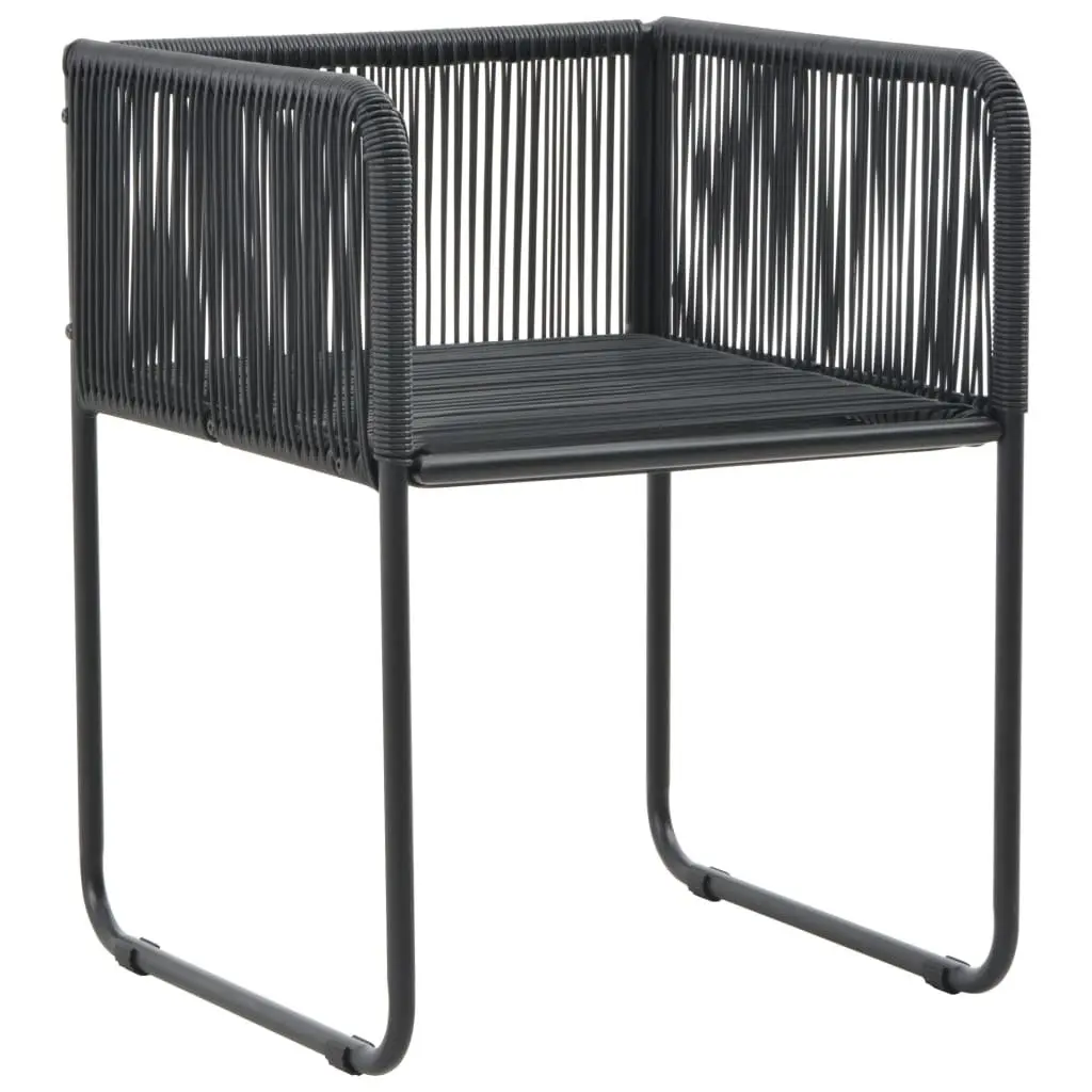5 Piece Garden Dining Set Outdoor Use Black Patio Table Chairs