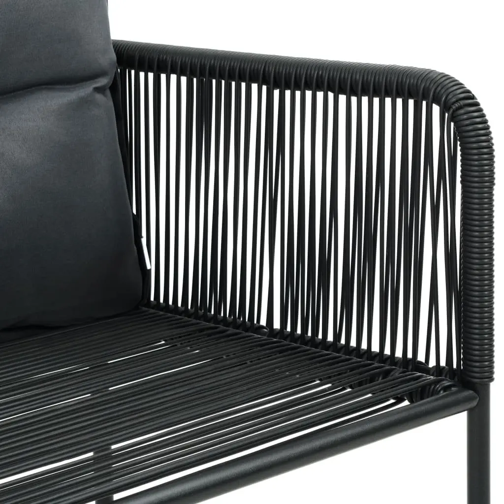 5 Piece Garden Dining Set Outdoor Use Black Patio Table Chairs