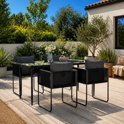 5-Piece Outdoor Dining Set: Dimensions & Materials Included