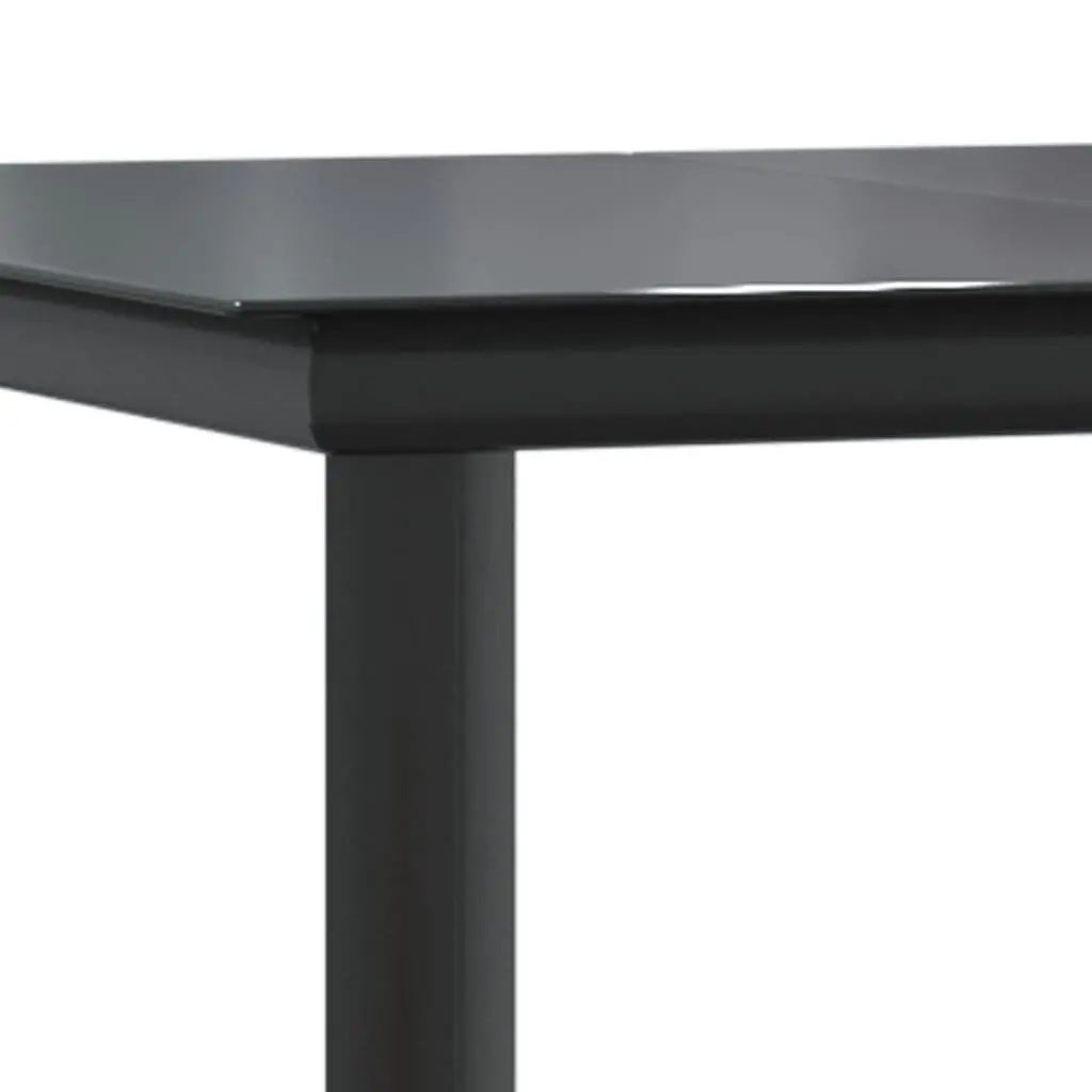 5 Piece Garden Dining Set Outdoor Use Black