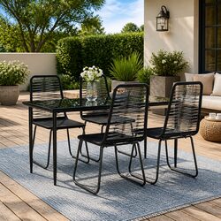 Specifications of 5-Piece Black Patio Dining Set