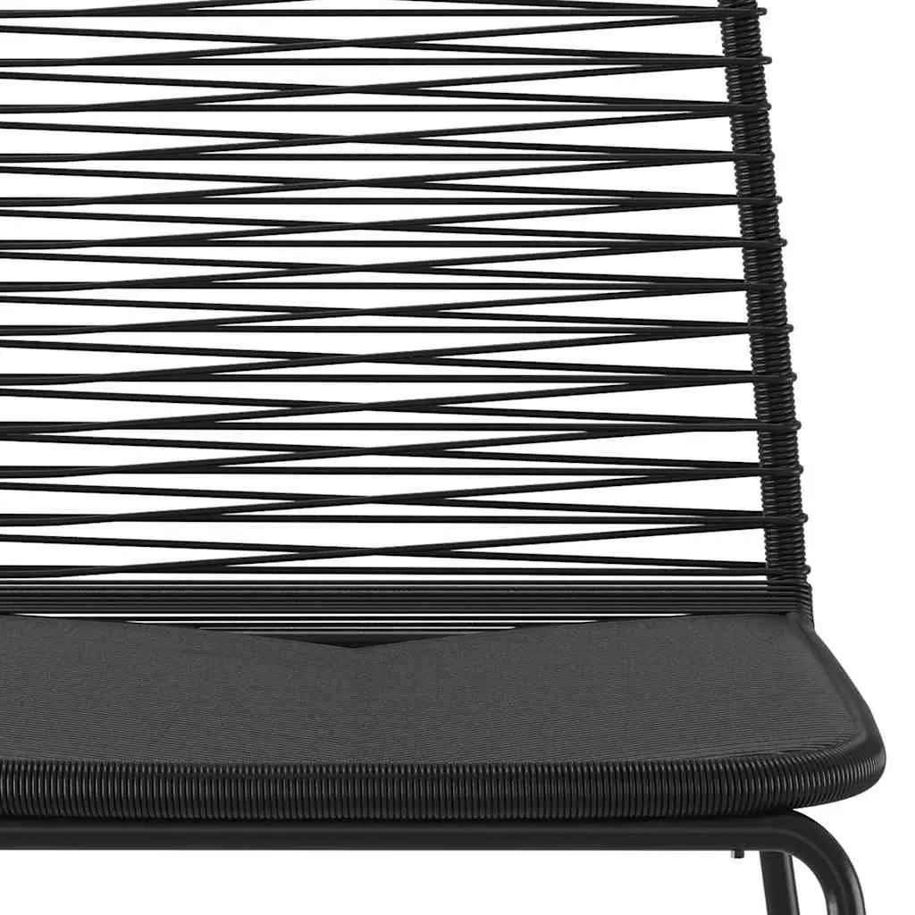 Garden Dining Set Outdoor Use 5 Piece Black Rattan Table Chairs