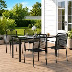 5 Piece Outdoor Dining Set: 4 Chairs & Table Included