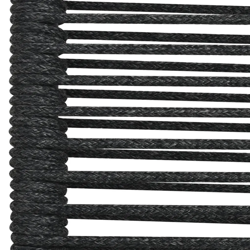 Outdoor Dining Set 5 Piece Patio Garden Furniture Black Cotton Rope Steel Chairs Table