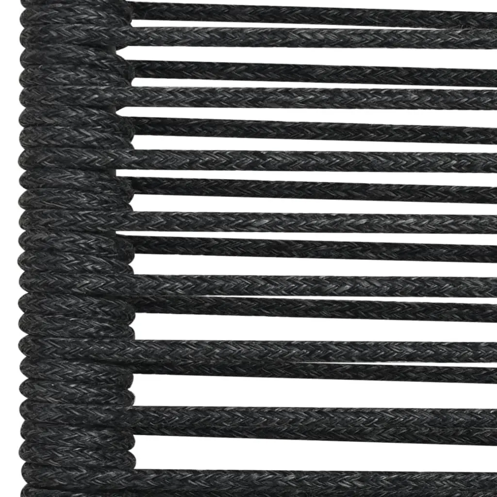 Garden Dining Set Outdoor Furniture 7 Piece Black Cotton Rope Steel Frame