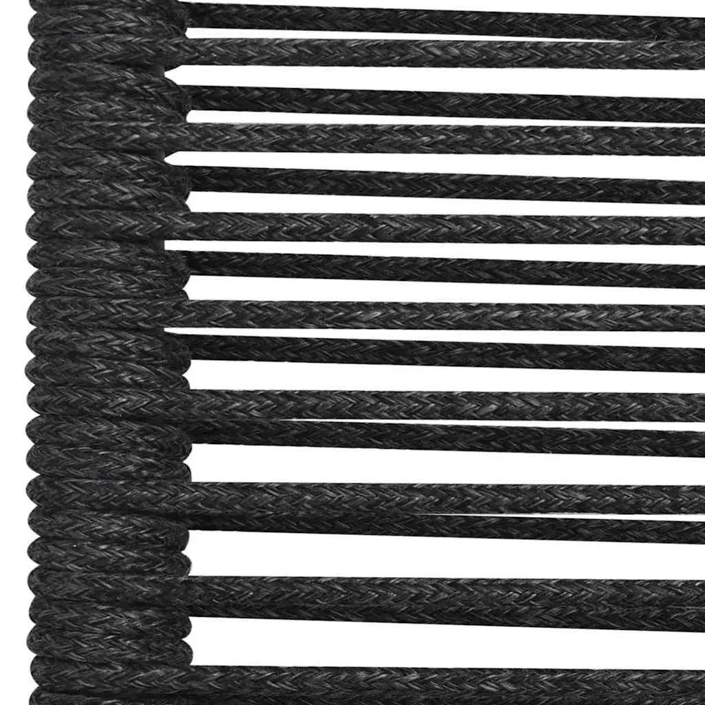 5 Piece Garden Dining Set Black Cotton Rope Steel Outdoor Patio Furniture