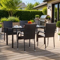 Specifications of the 5 Piece Black Outdoor Dining Set
