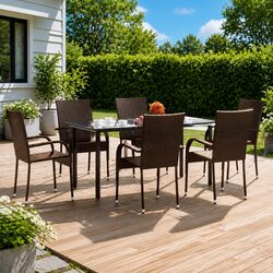 Specifications of the 7-Piece Brown Garden Dining Set