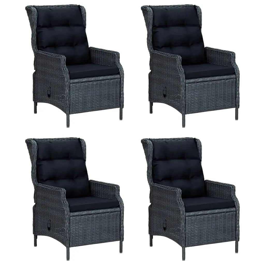 5 Piece Garden Dining Set Outdoor Furniture Patio Table Chairs Dark Grey