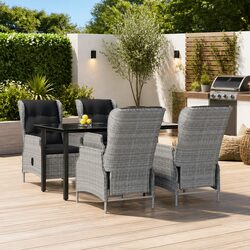 Garden Dining Set: 5 Pieces with Grey Chairs and Table