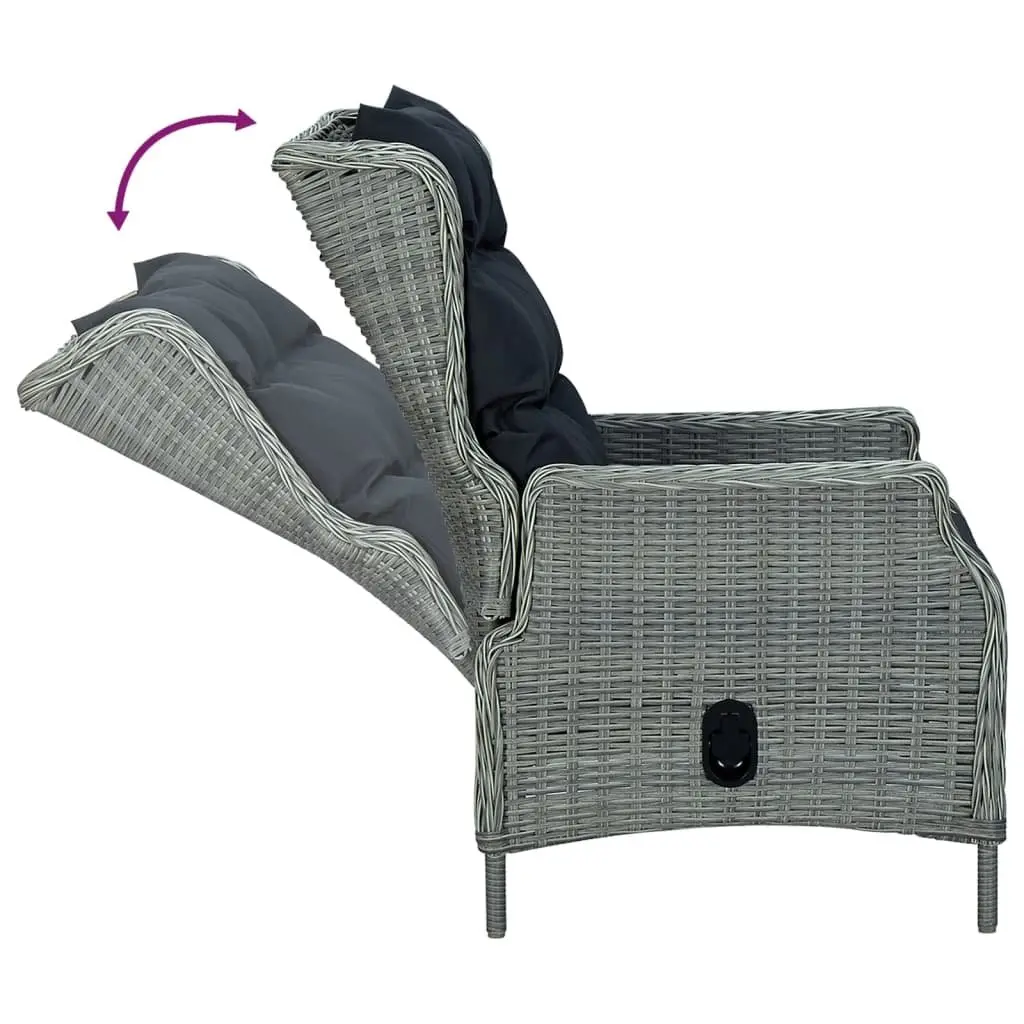 5 Piece Outdoor Furniture Set Grey Poly Rattan Dining Set with Table and Chairs for Garden and Patio
