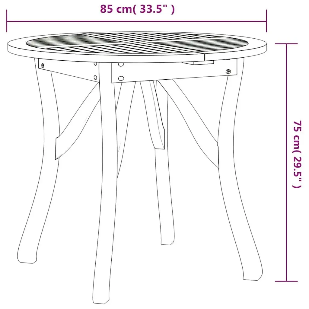 Garden Dining Set Outdoor Use 5 Piece Brown Solid Wood Acacia Table Chairs