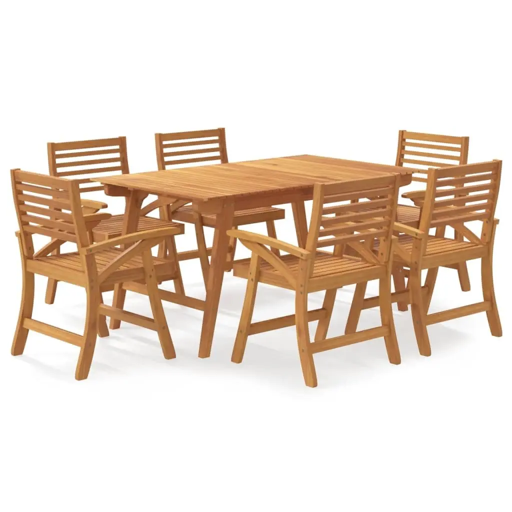Garden Dining Set Outdoor Use 7 Piece Acacia Wood Patio Furniture