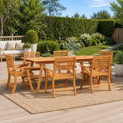 Specifications of 7 Piece Acacia Wood Garden Dining Set