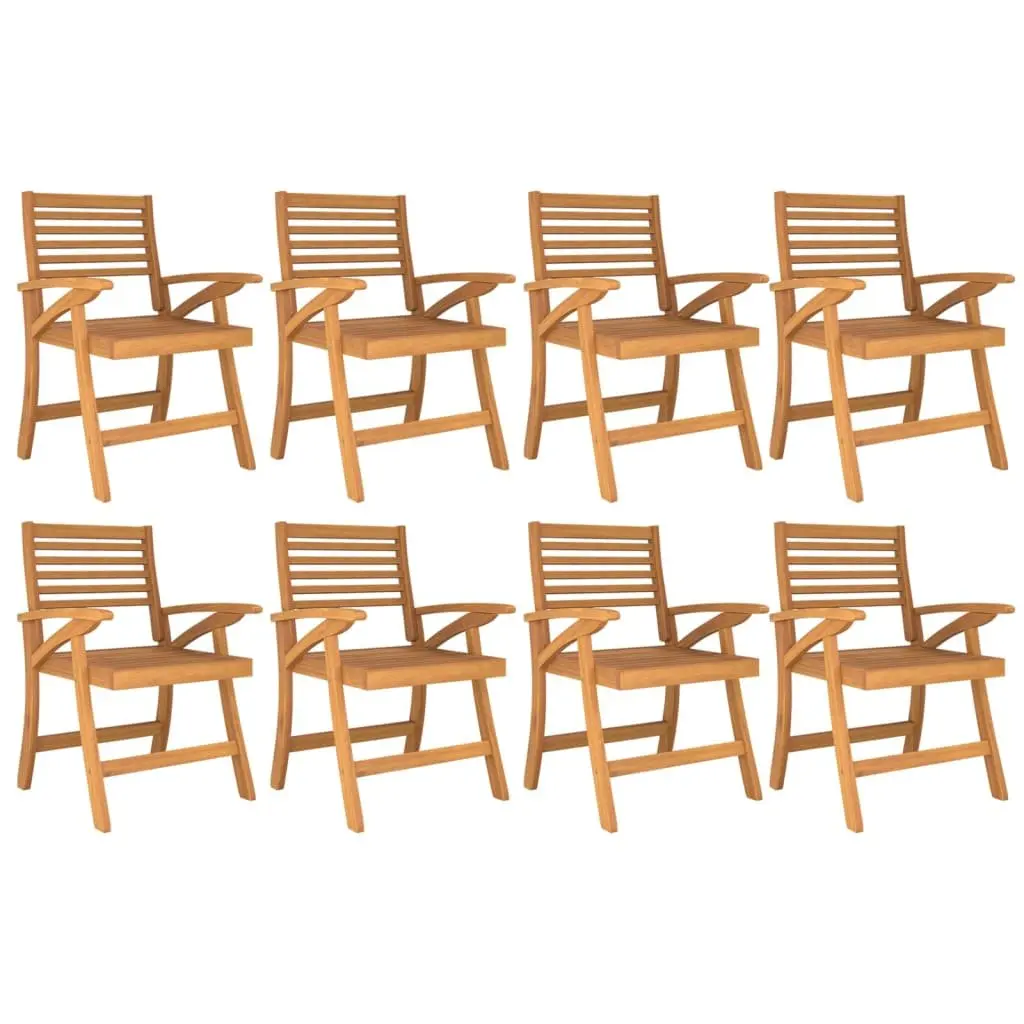 Garden Dining Set 9 Piece Outdoor Patio Furniture Brown Acacia Wood Table Chairs