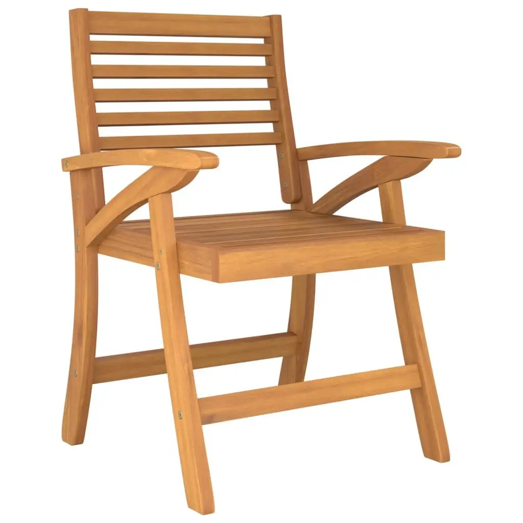 Outdoor Chairs Garden Patio Set 4 Piece Brown Wooden Furniture