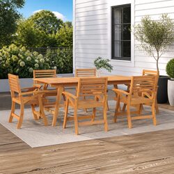 Outdoor Garden Chairs Specifications: 6 pcs Solid Acacia
