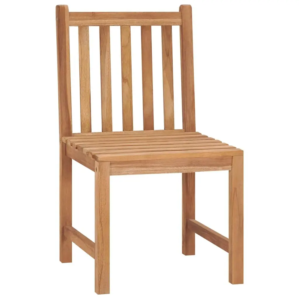 Teak Wood Outdoor Garden Chairs 2 pcs Patio Seating Set Brown Wooden Furniture