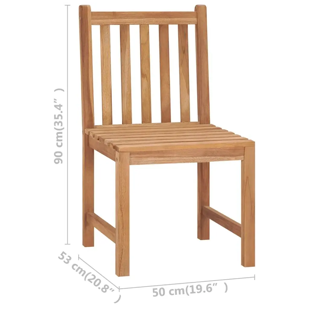 Teak Wood Outdoor Garden Chairs 2 pcs Patio Seating Set Brown Wooden Furniture