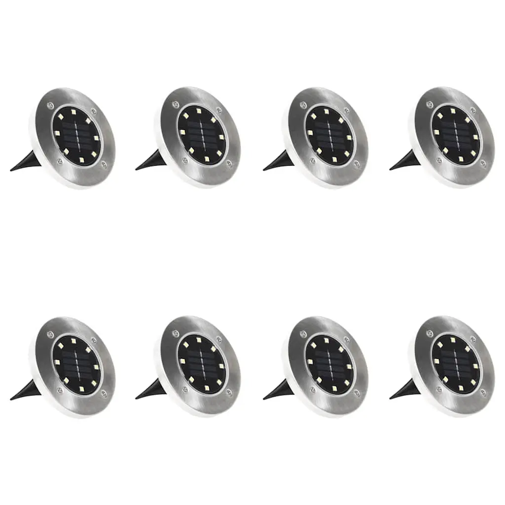Solar Ground Lights 8 pcs LED RGB Outdoor Garden Patio Path Landscape Lighting