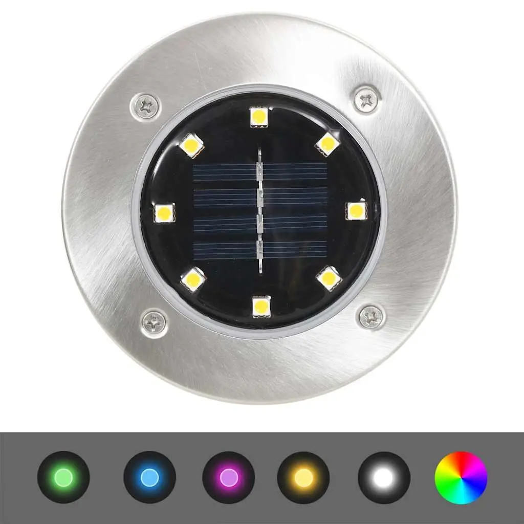 Solar Ground Lights 8 pcs LED RGB Outdoor Garden Patio Path Landscape Lighting