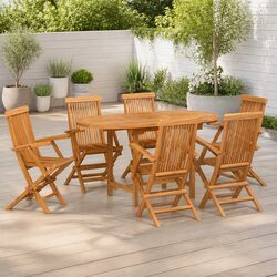 7-Piece Teak Wood Dining Set: Specs and Features