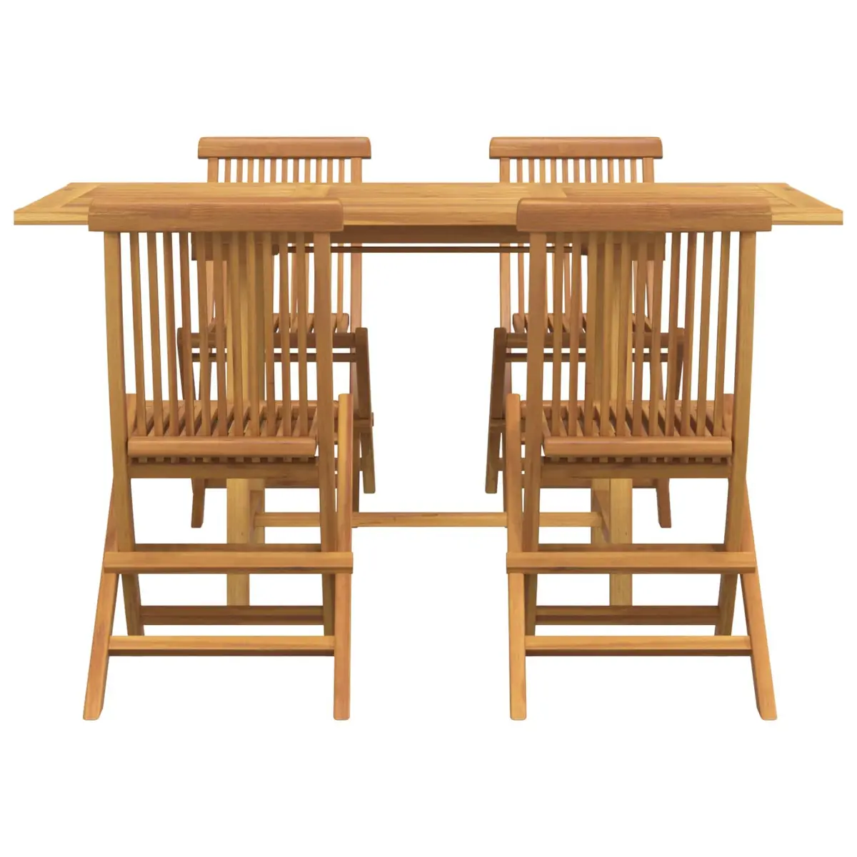 5-Piece Garden Dining Set with Solid Teak Wood Construction