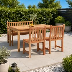 4-Piece Garden Dining Set: Teak Wood Construction