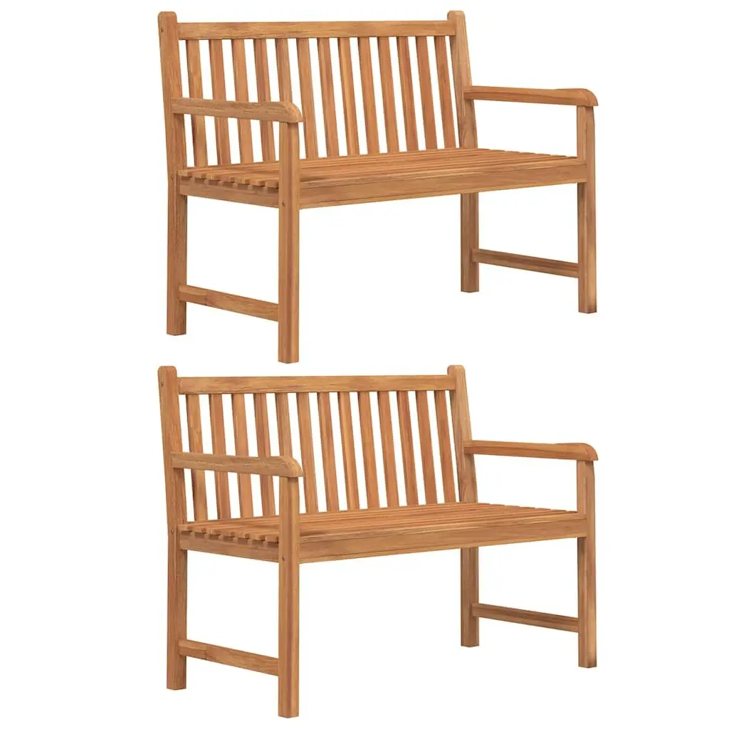 5 Piece Teak Garden Dining Set Outdoor Furniture Table Benches Chairs